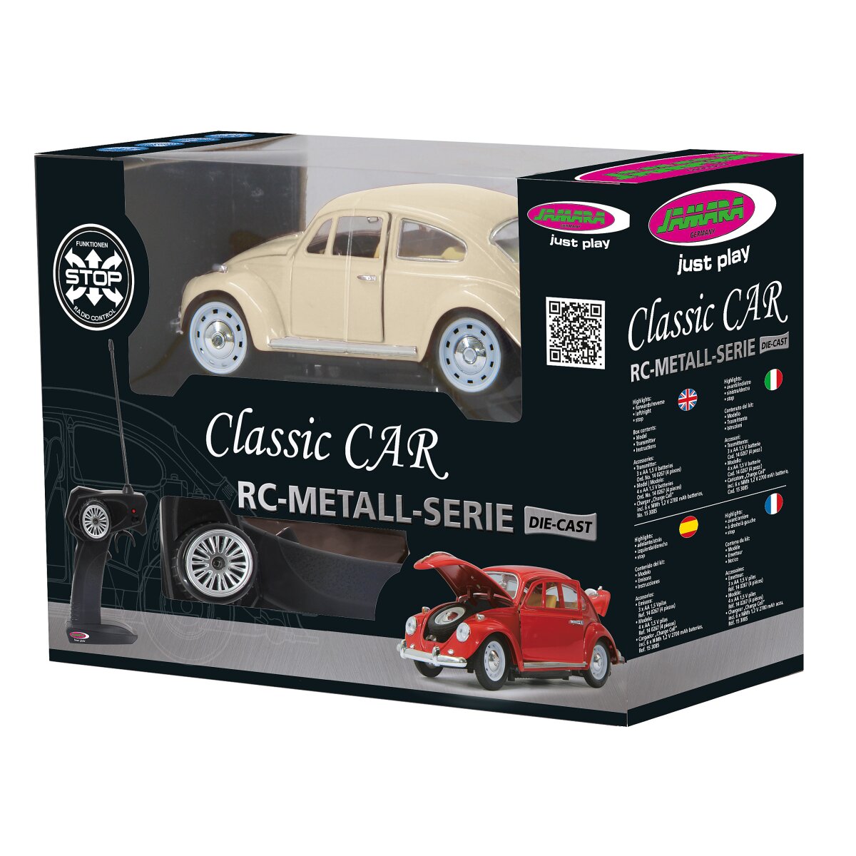 JAMARA VW Beetle RC Diecast 1:18 creme white 27MHz