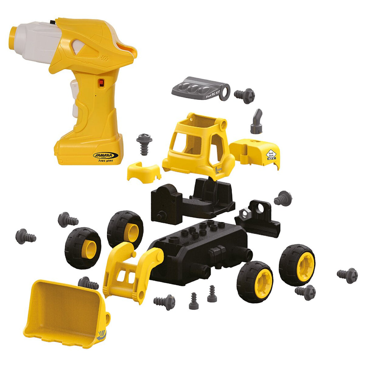 JAMARA Hjullastarbyggsats med RC och skruvmejsel
