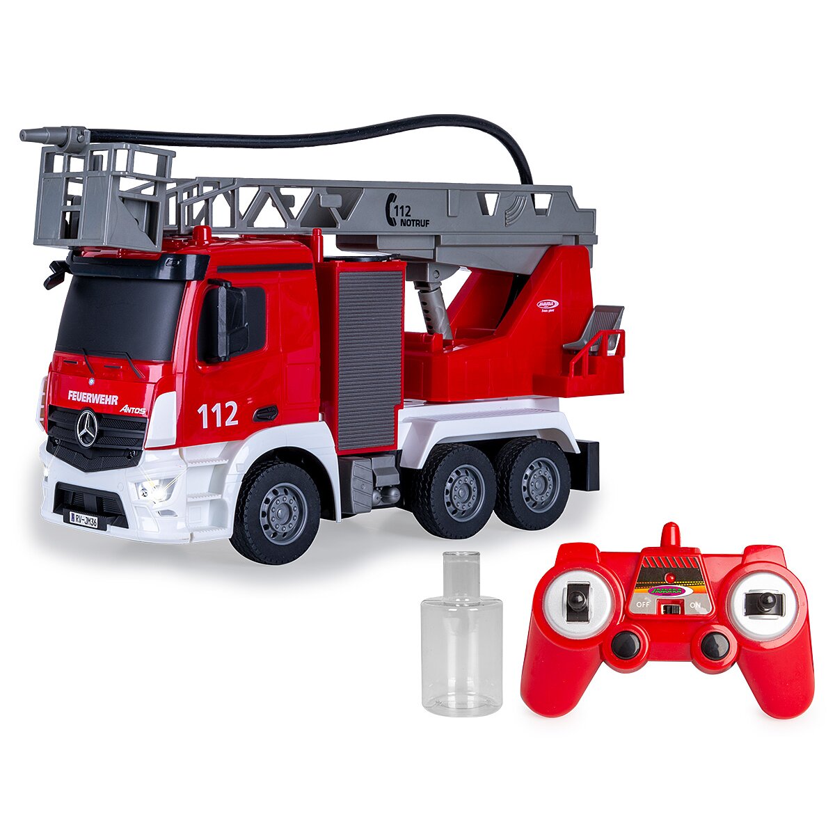 JAMARA Fire Truck turnable Ladder Mercedes-Benz Antos 1:26 2,4GHz with spray function