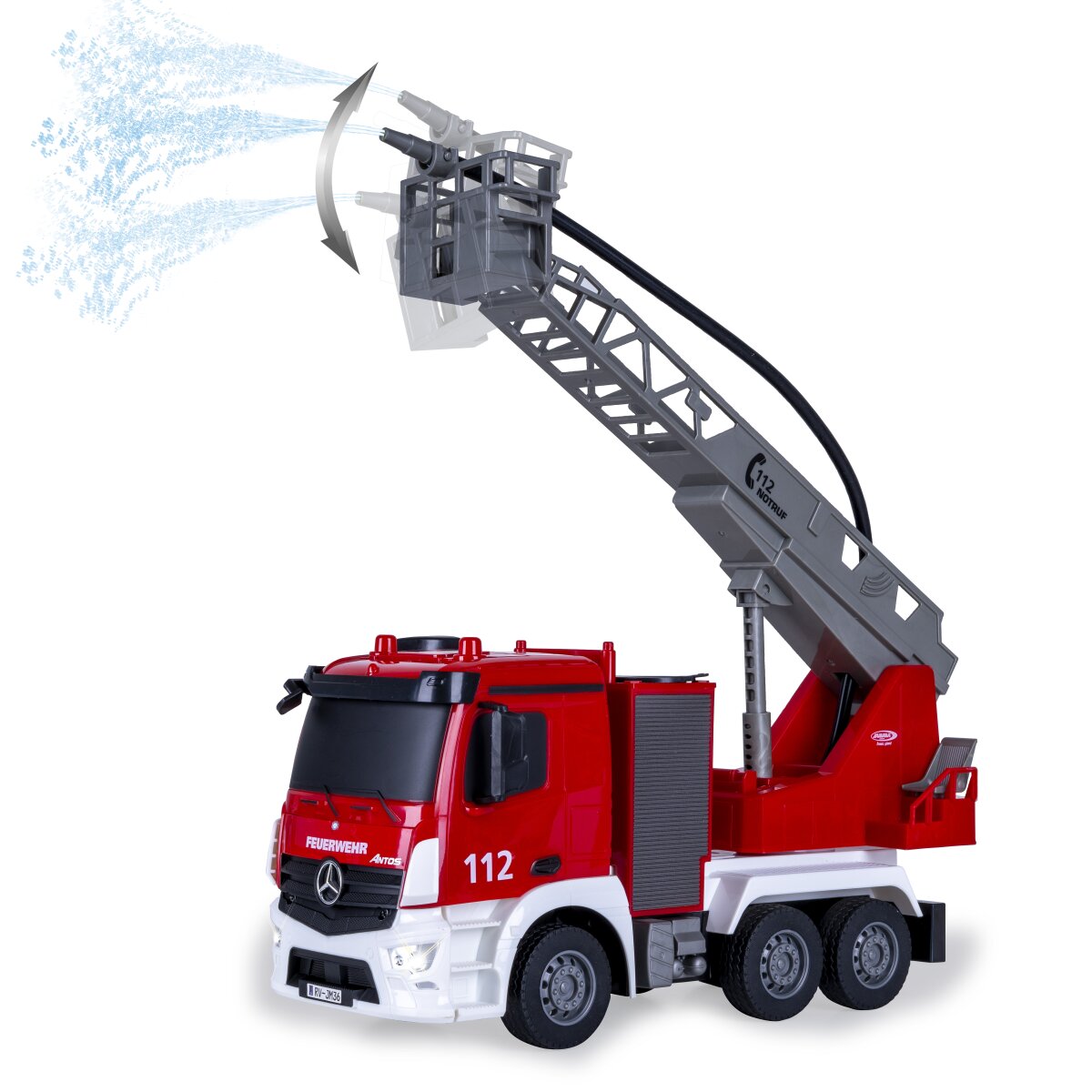 JAMARA Fire Truck turnable Ladder Mercedes-Benz Antos 1:26 2,4GHz with spray function