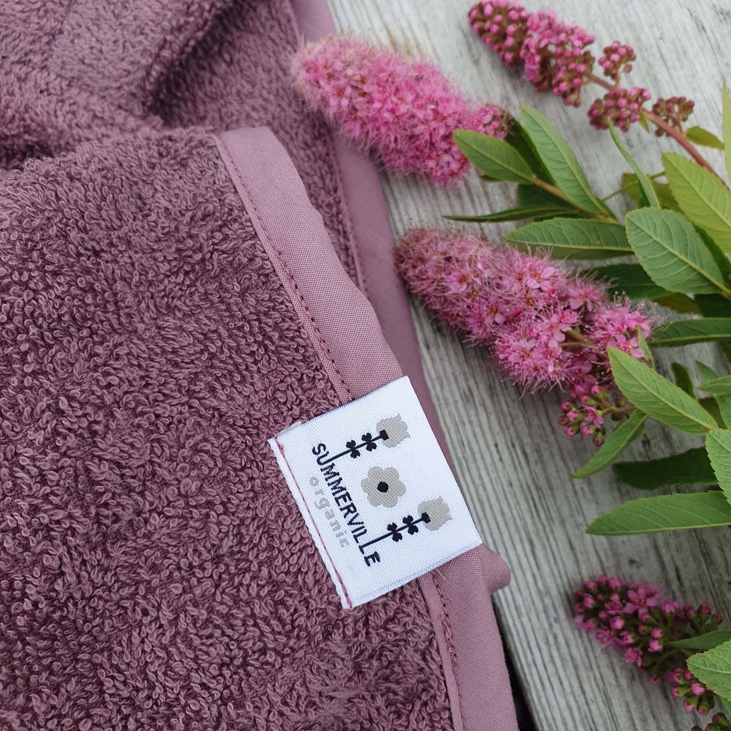 Summerville organic Ekologisk babyhandduk med huva kanin druva