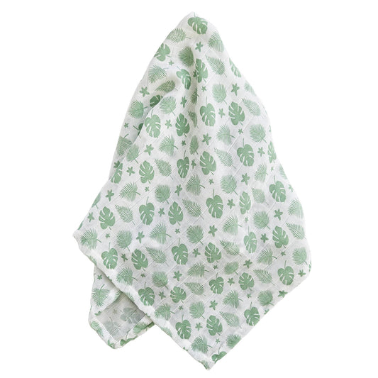 Summerville organic Babyfilt i muslin tropisk grön GOTS