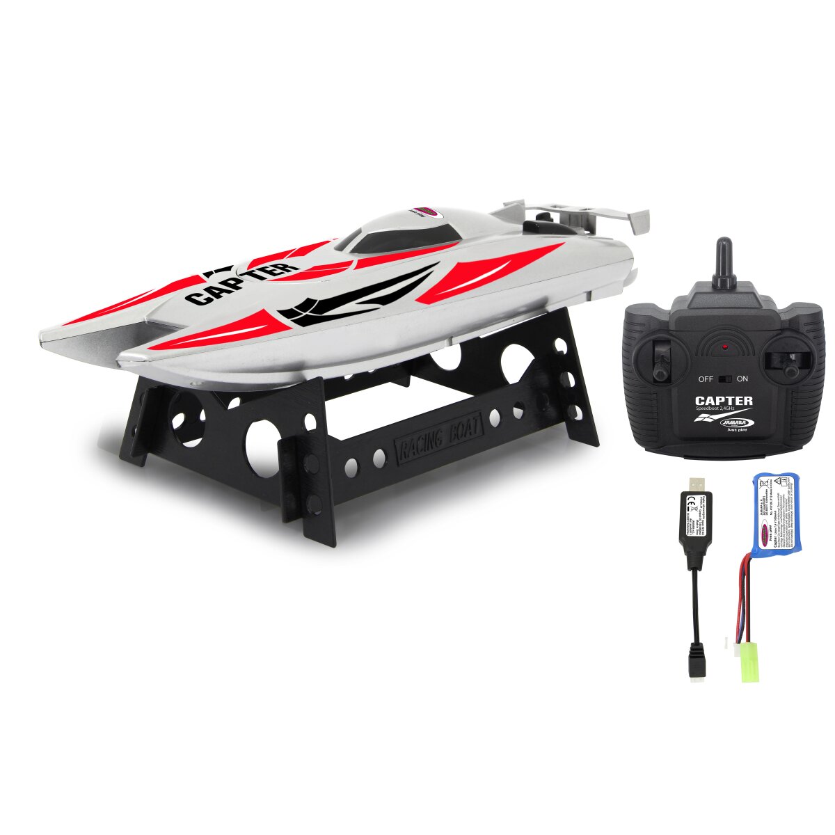 JAMARA Capter Speedboot white/red Li-Ion 7,4V 2,4GHz