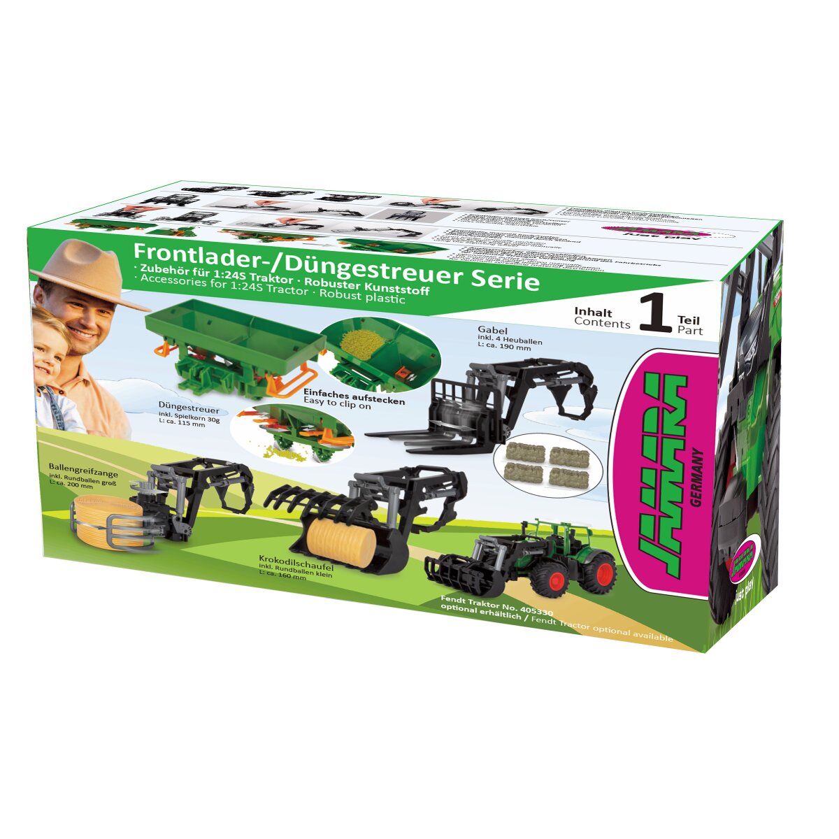 JAMARA Front loader with fork 1:24S incl. 4 Hay bales