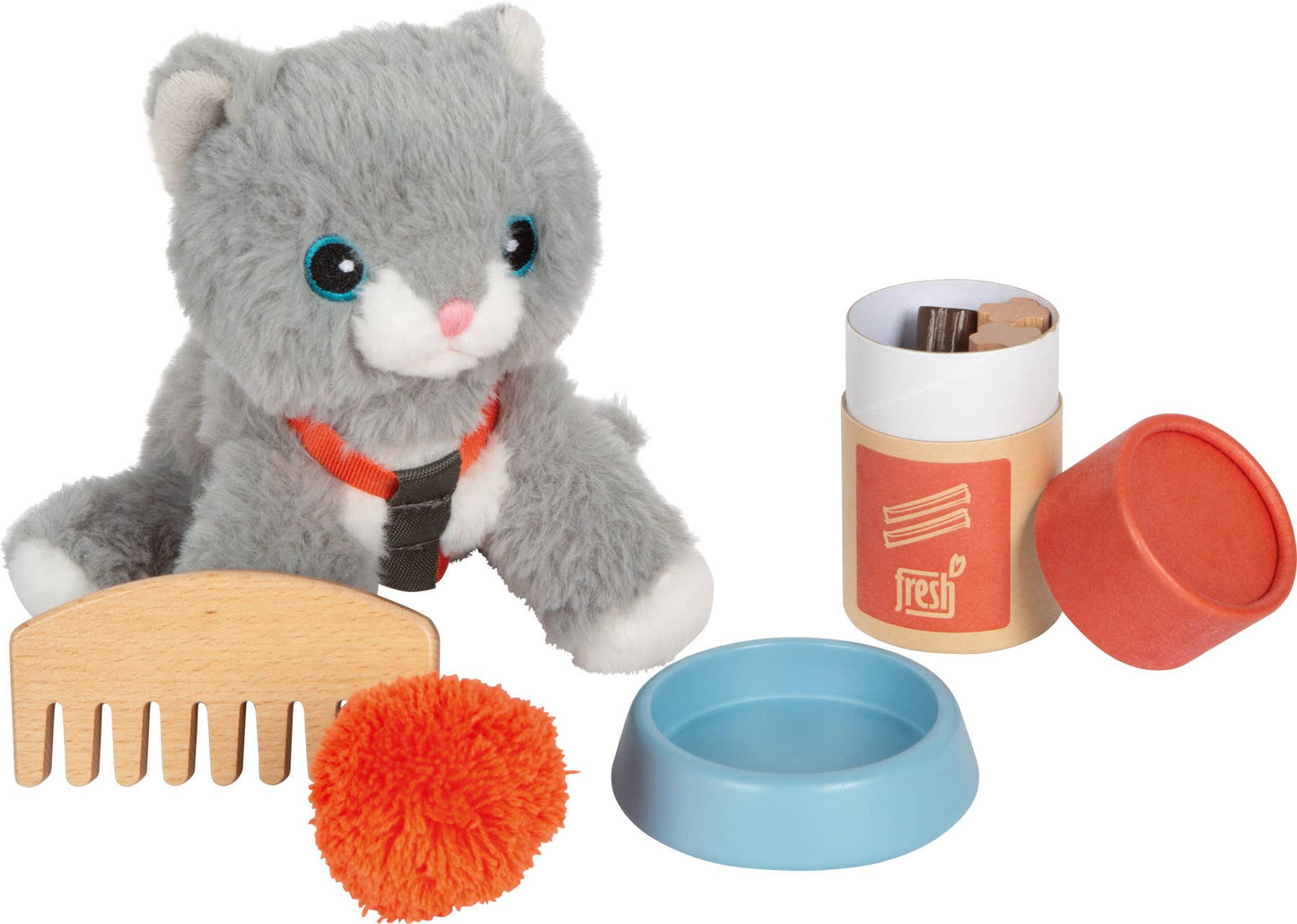small foot small foot Katt med väska och grooming-kit | rollspel | träleksak