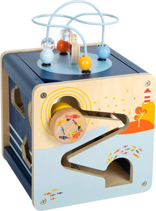 small foot Big Ocean Motor Skills Cube | Motoriska färdigheter leksaker | Trä