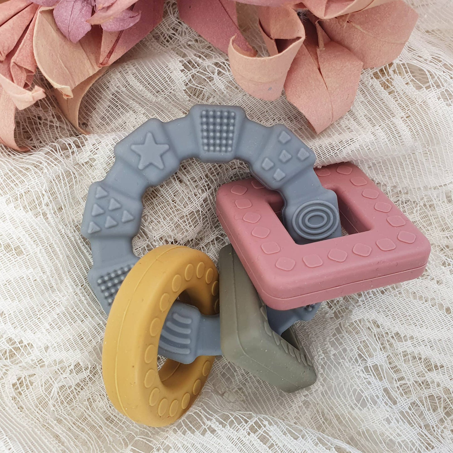 Summerville organic Baby Silikon Teether Leksaksgeometri