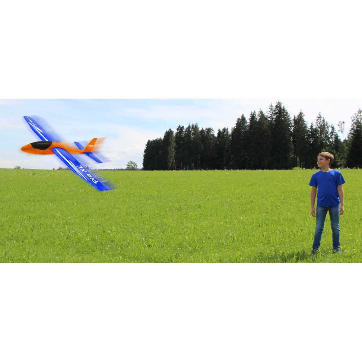 JAMARA Pilo XL Foam Hand Launch glider EPP wing blue fuselage orange