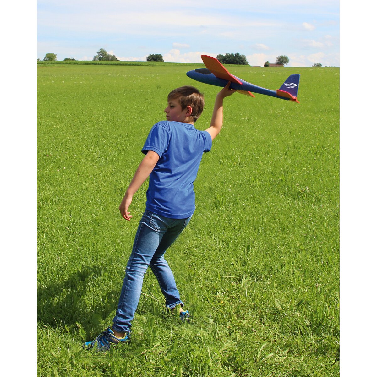 JAMARA Pilo XL Foam Hand Launch glider EPP wing orange fuselage blue