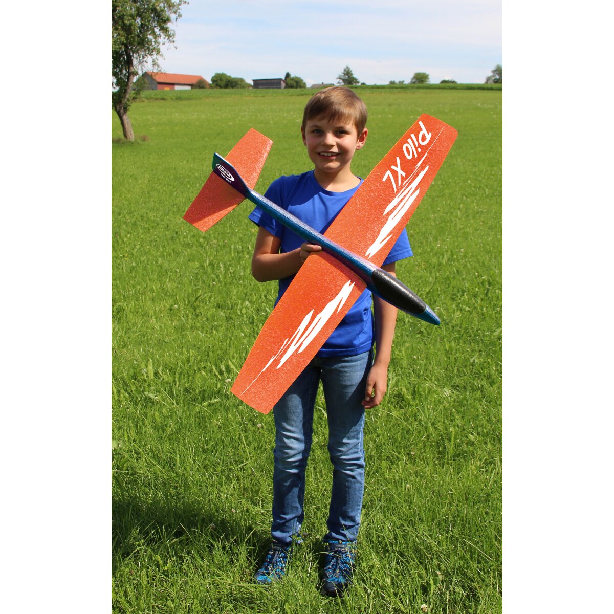 JAMARA Pilo XL Foam Hand Launch glider EPP wing orange fuselage blue