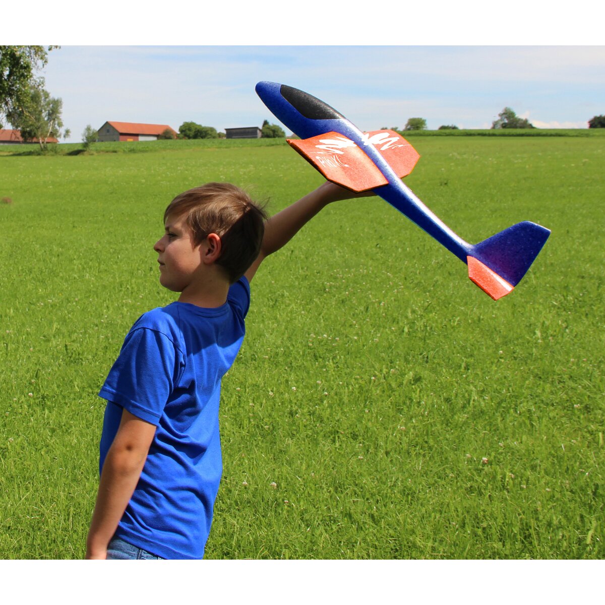 JAMARA Pilo XL Foam Hand Launch glider EPP wing orange fuselage blue