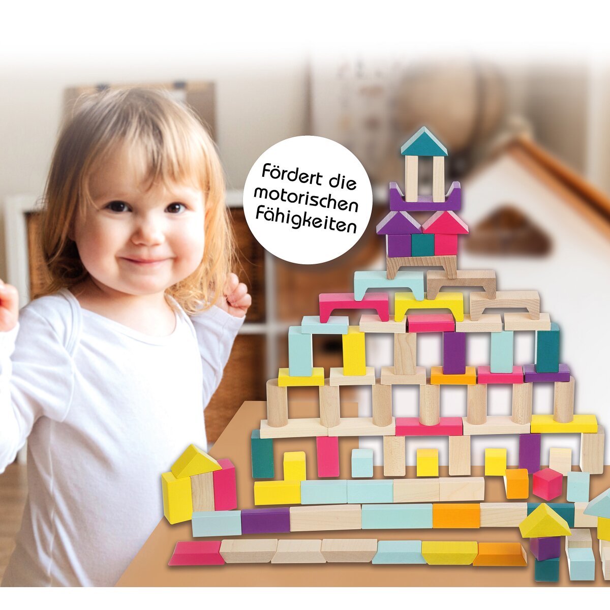 Kidiwood Wooden blocks 100 delar