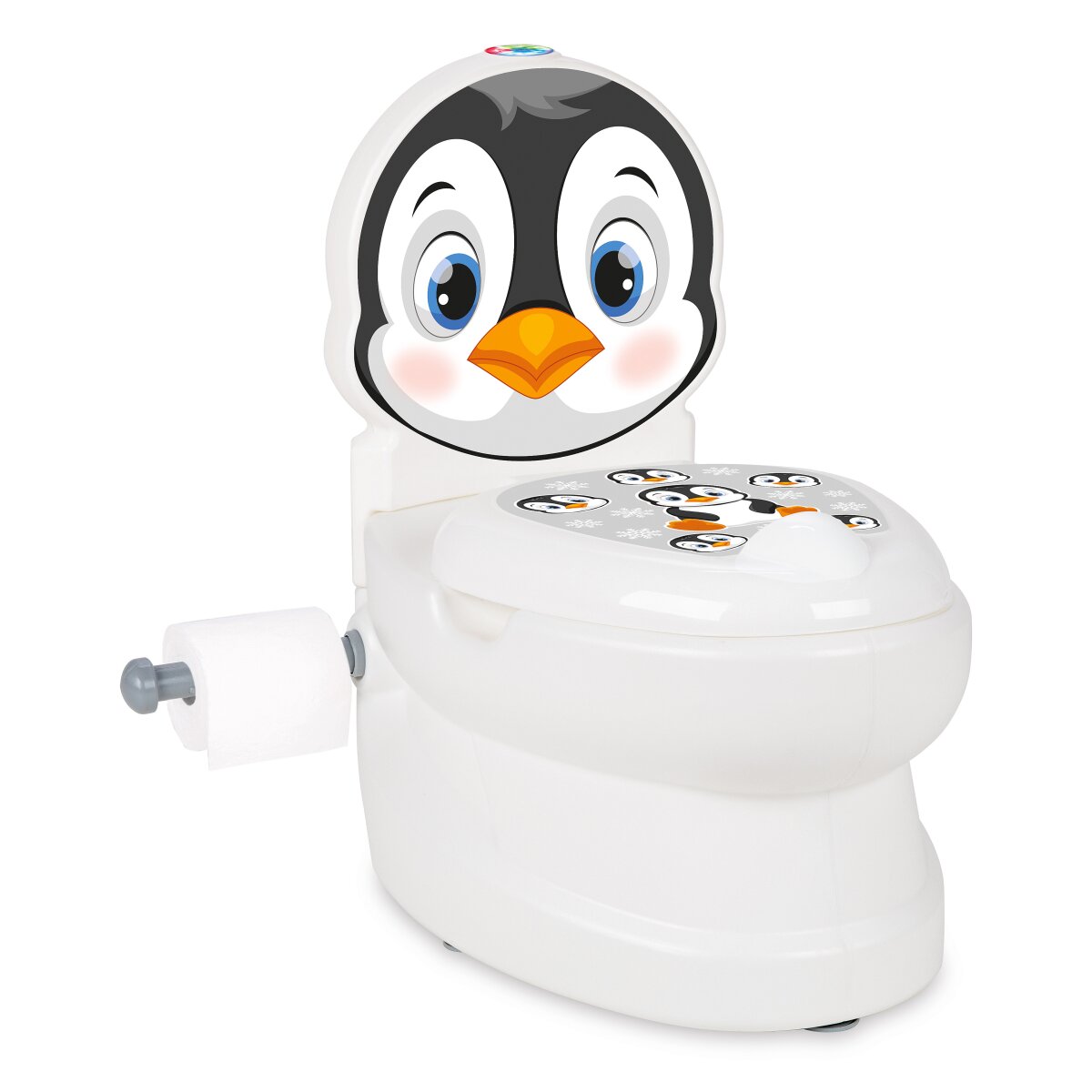 JAMARA My little toilet penguin with flushing sound and toilet paper holder
