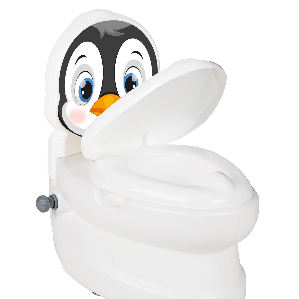 JAMARA My little toilet penguin with flushing sound and toilet paper holder
