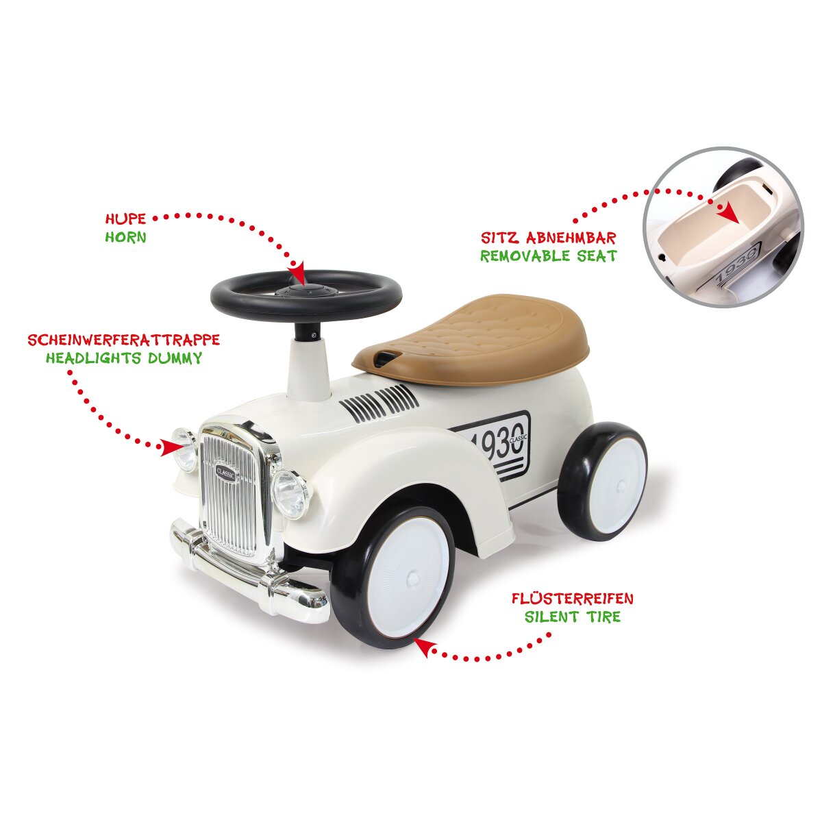 JAMARA Push Car Classic Car white