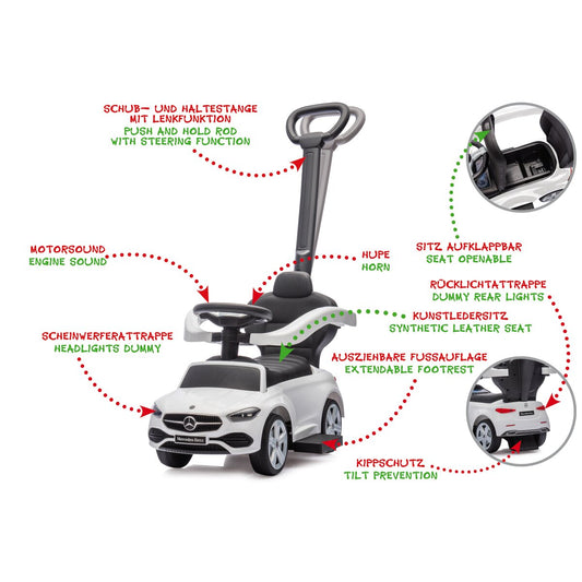 JAMARA Push Car Mercedes-Benz C-Class white 3in1