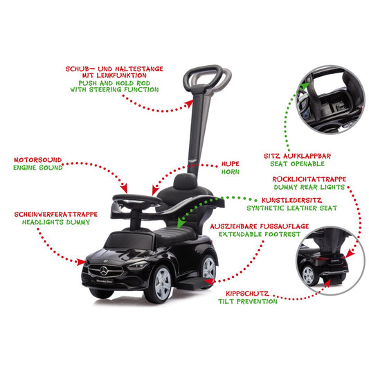 JAMARA Push Car Mercedes-Benz C-Class black 3in1