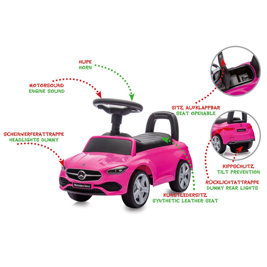JAMARA Push Car Mercedes-Benz C-Class pink 2in1