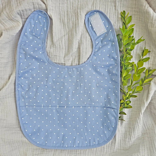 Summerville organic Ekologisk babyhaklapp Dusty Blue Dotty