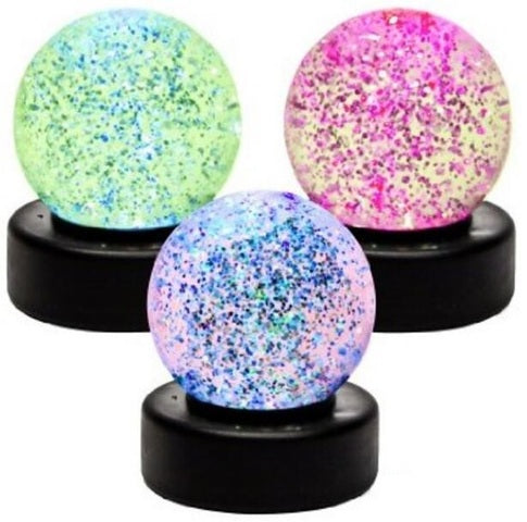GLITTER BALL 8 CM COLOR CHANGING LIGHT