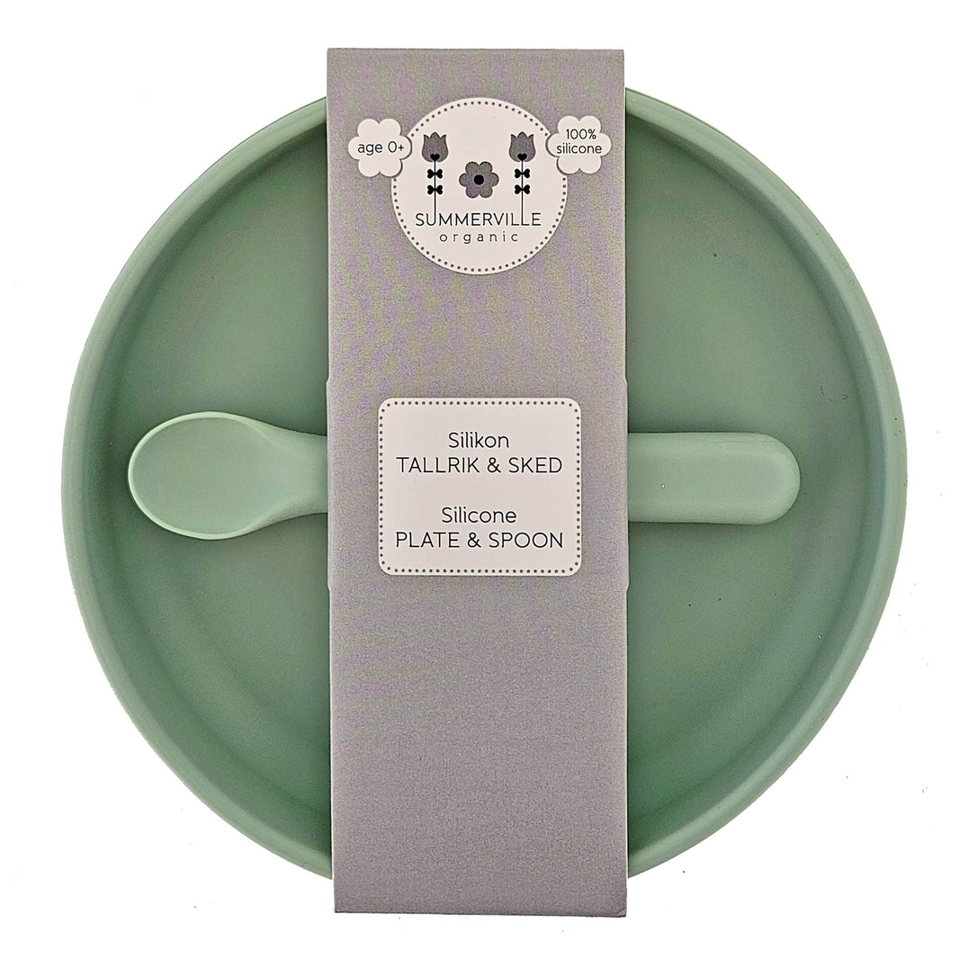 Summerville tallrik och sked silikon