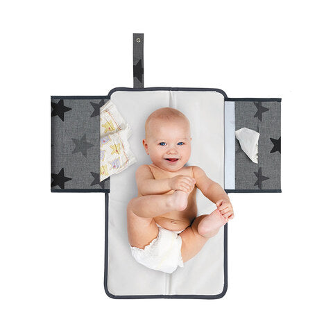 Dooky 3-In 1 Skötmatta Grey Crowns