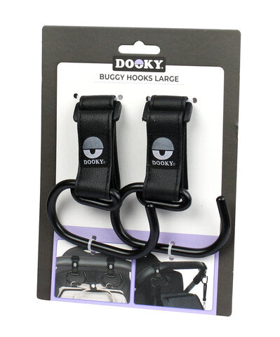 Dooky Buggy Hook Large 2pcs Black