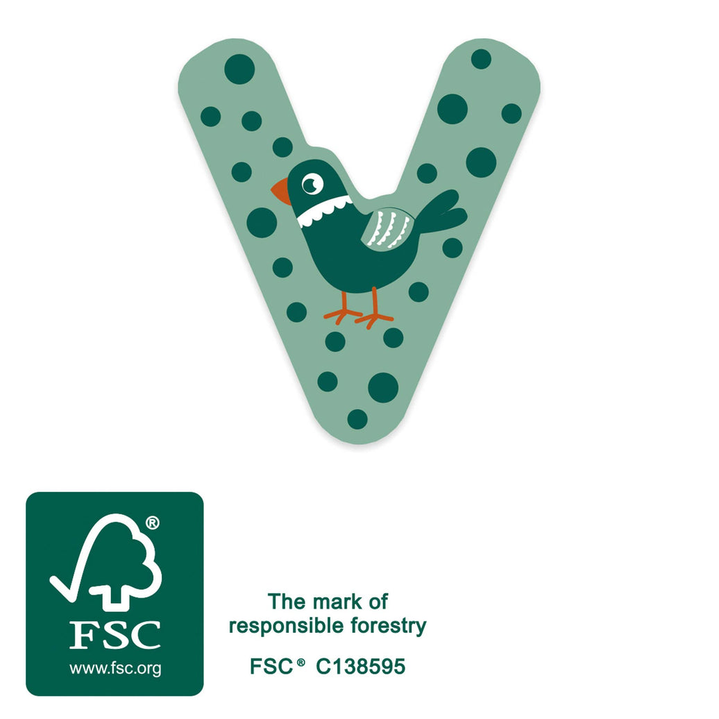 small foot Träbokstäver V