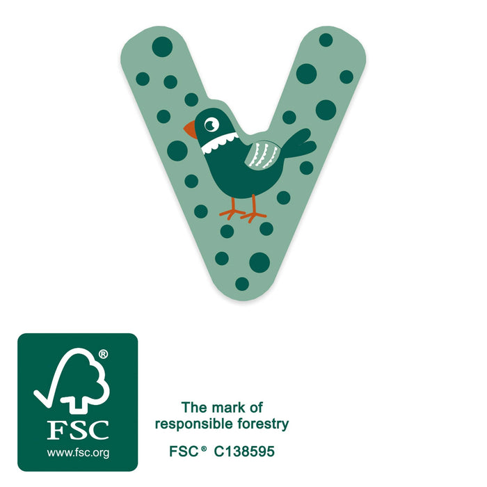 small foot Träbokstäver V