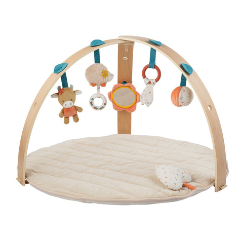 Nattou - Nattou Mila, Zoë & Lana Babygym med träbågar