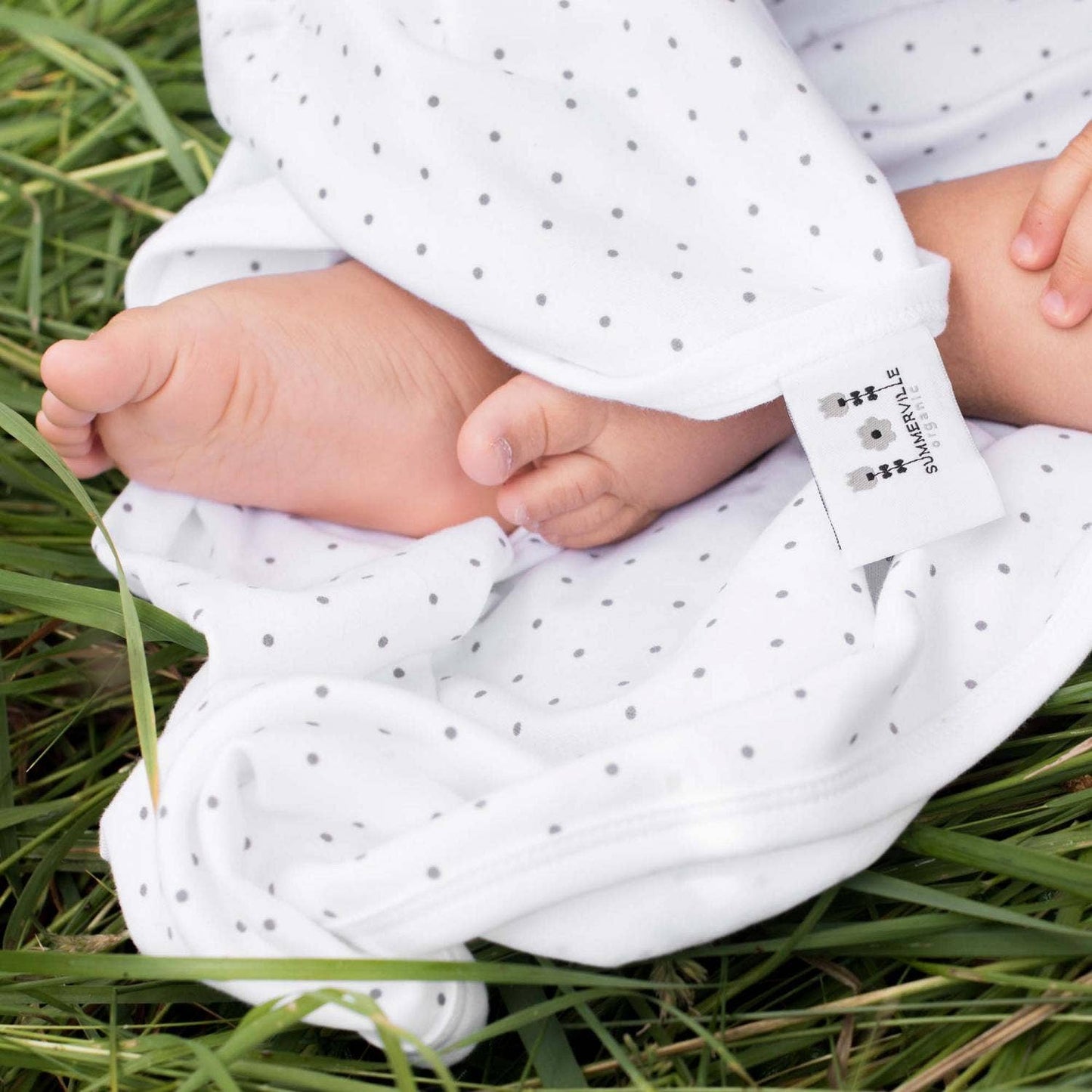Ekologisk babyfilt White Dotty