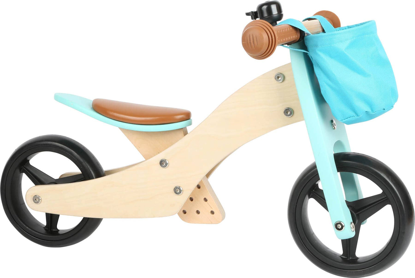 small foot 2 i 1 Turkos Balanscykel Trike | Hjul | Trä