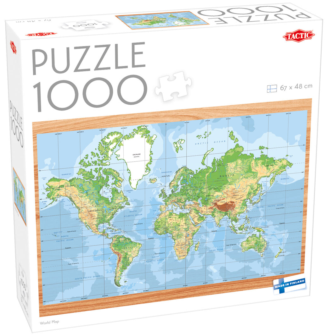 Tactic World Map 1000-bitars pussel