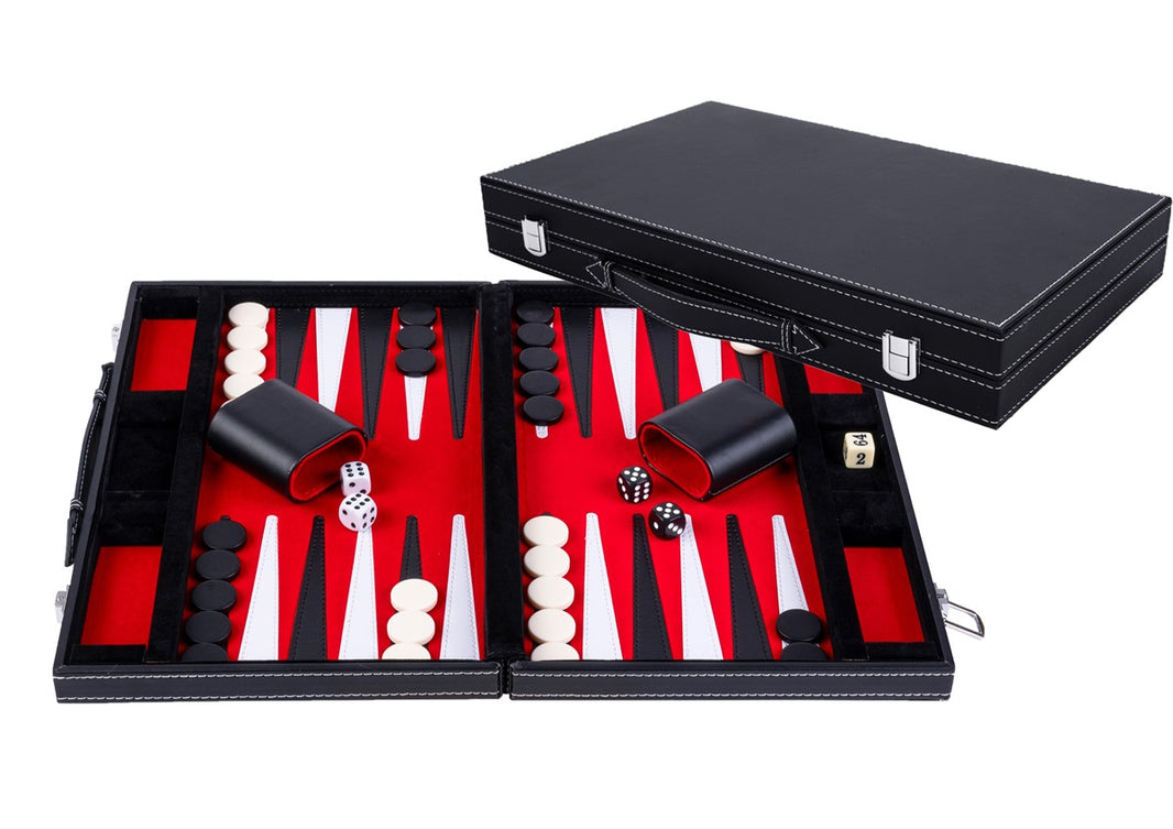 Engelhart - Backgammon röd/svart/vit