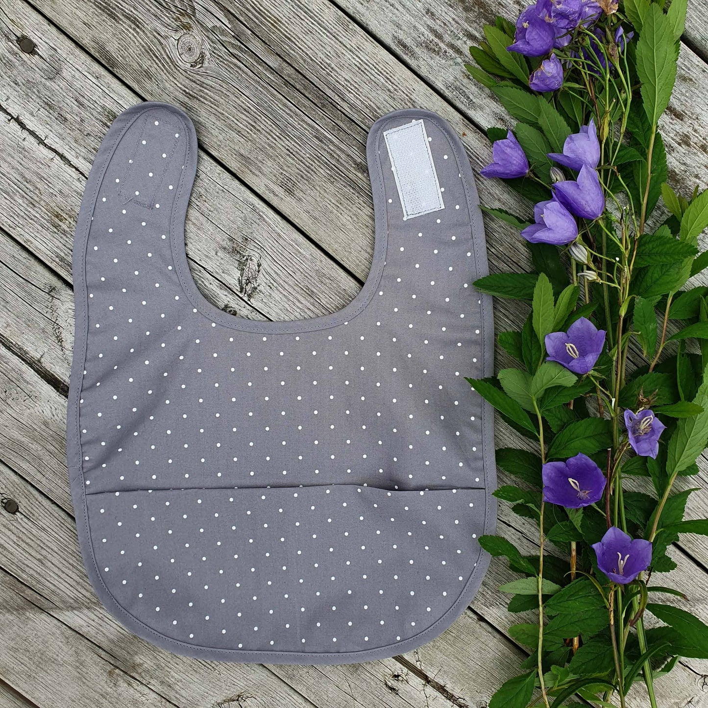 Summerville organic Ekologisk babyhaklapp Grå Dotty