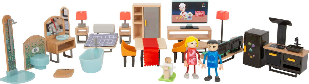 small foot Modernt dockhus möbelset