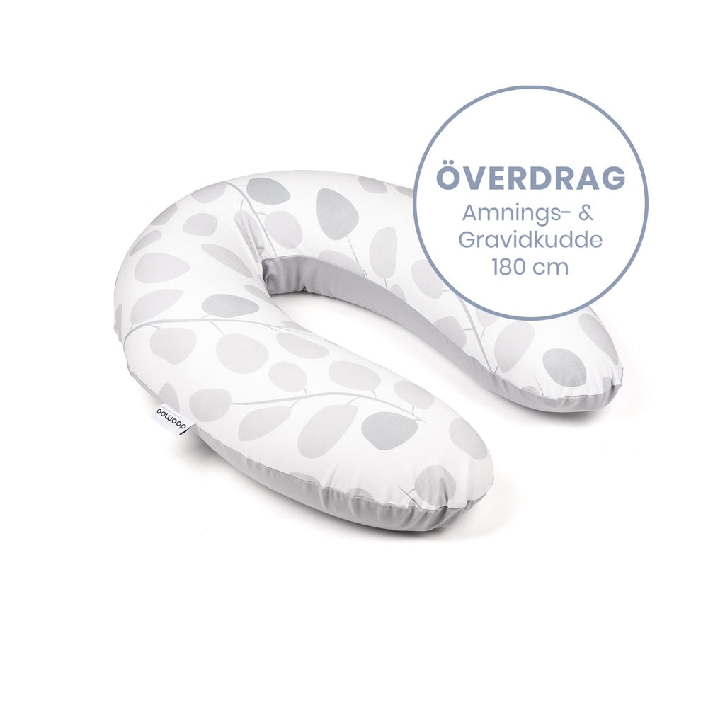 Roll About Överdrag Amningskudde Grå Löv