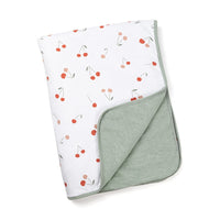 Roll About Vadderad Filt Körsbär Grön