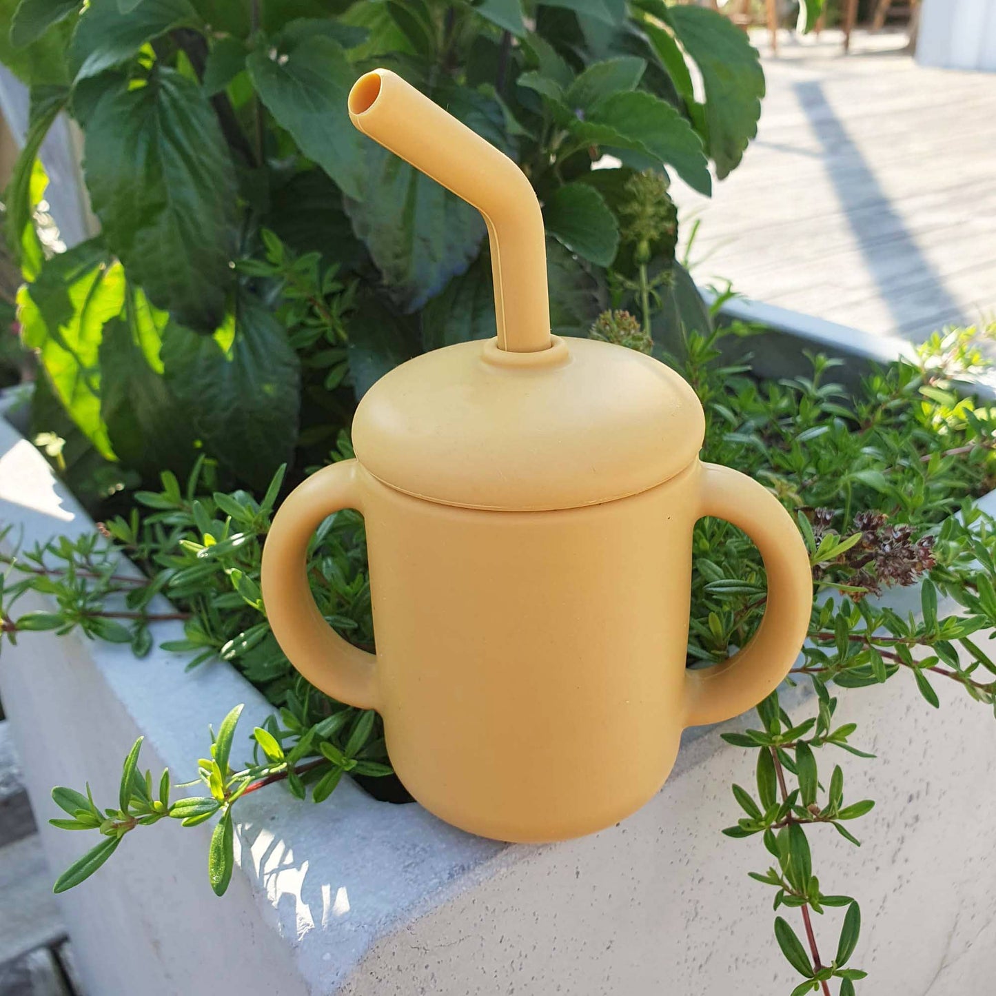 Silikonkopp med halm ockra