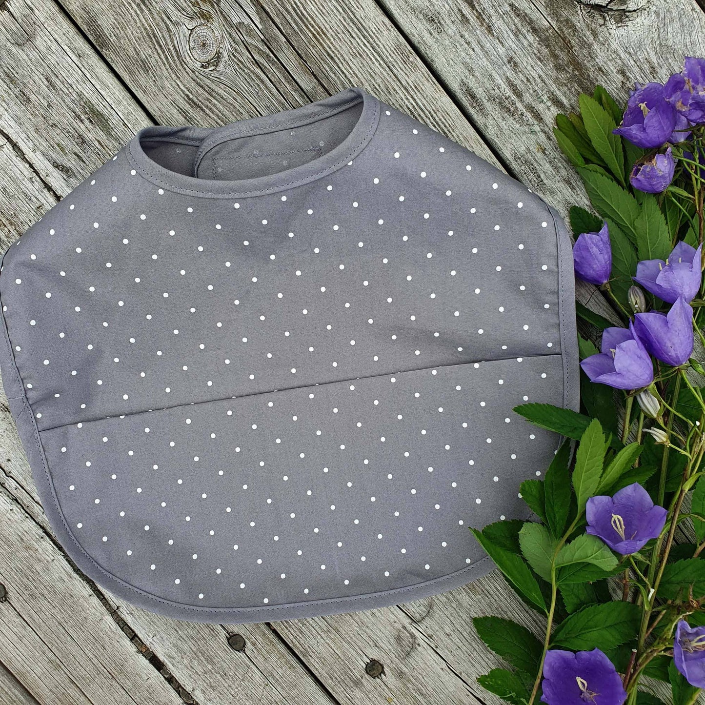 Summerville organic Ekologisk babyhaklapp Grå Dotty