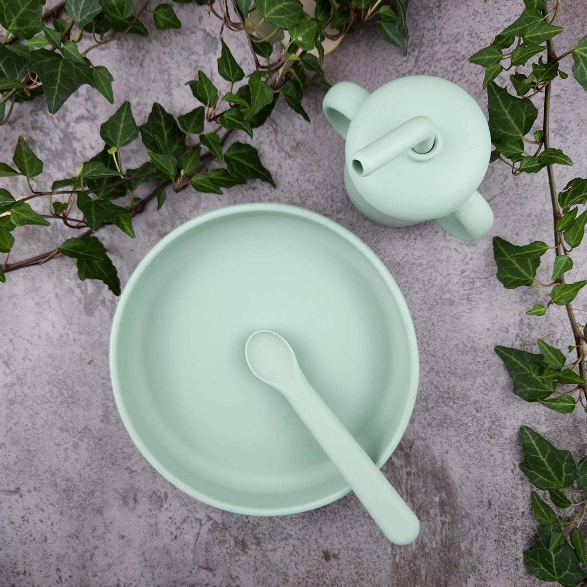 Summerville tallrik och sked silikon