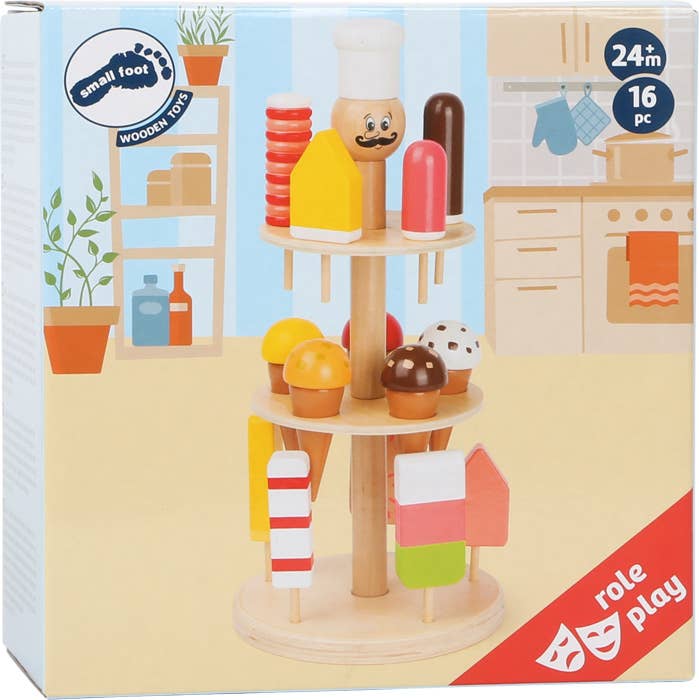 small foot Luigi Gelato glassställ | rullleksak | trä