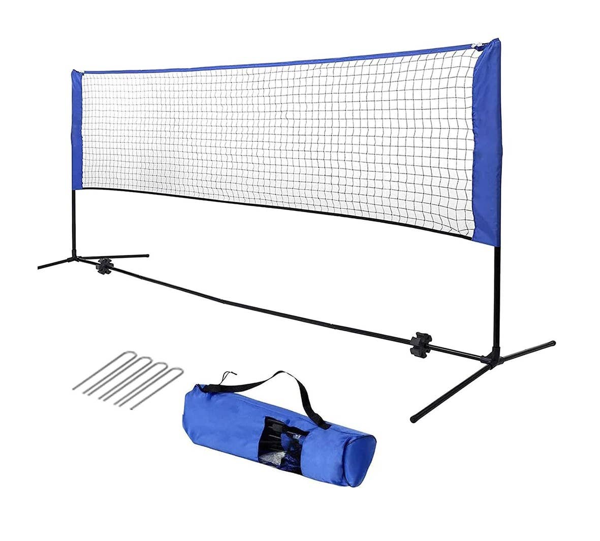 Bärbar Badminton & Volleyboll Net Set, för inomhus utomhus