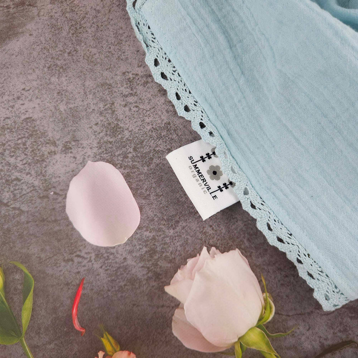 Summerville organic Babyfilt Muslin Spets
