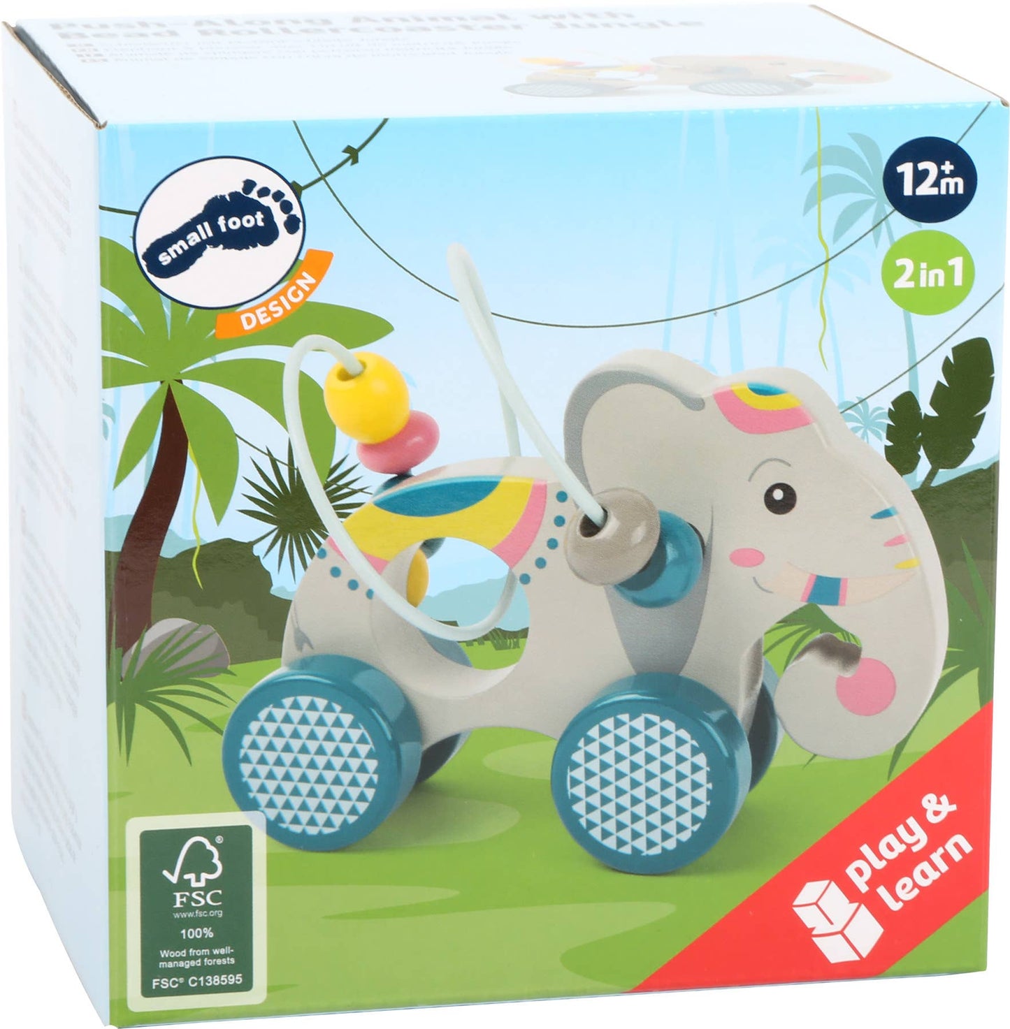 small foot Tryck djur med motorik loop ”Jungle” | 100% Fsc