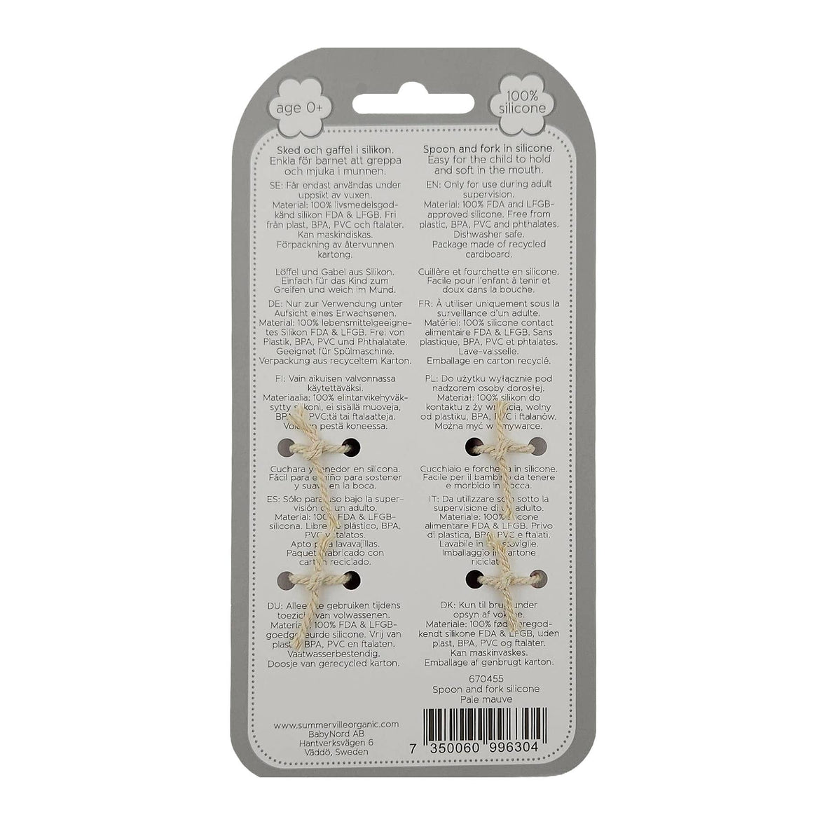 Summerville organic sked och gaffel silikon