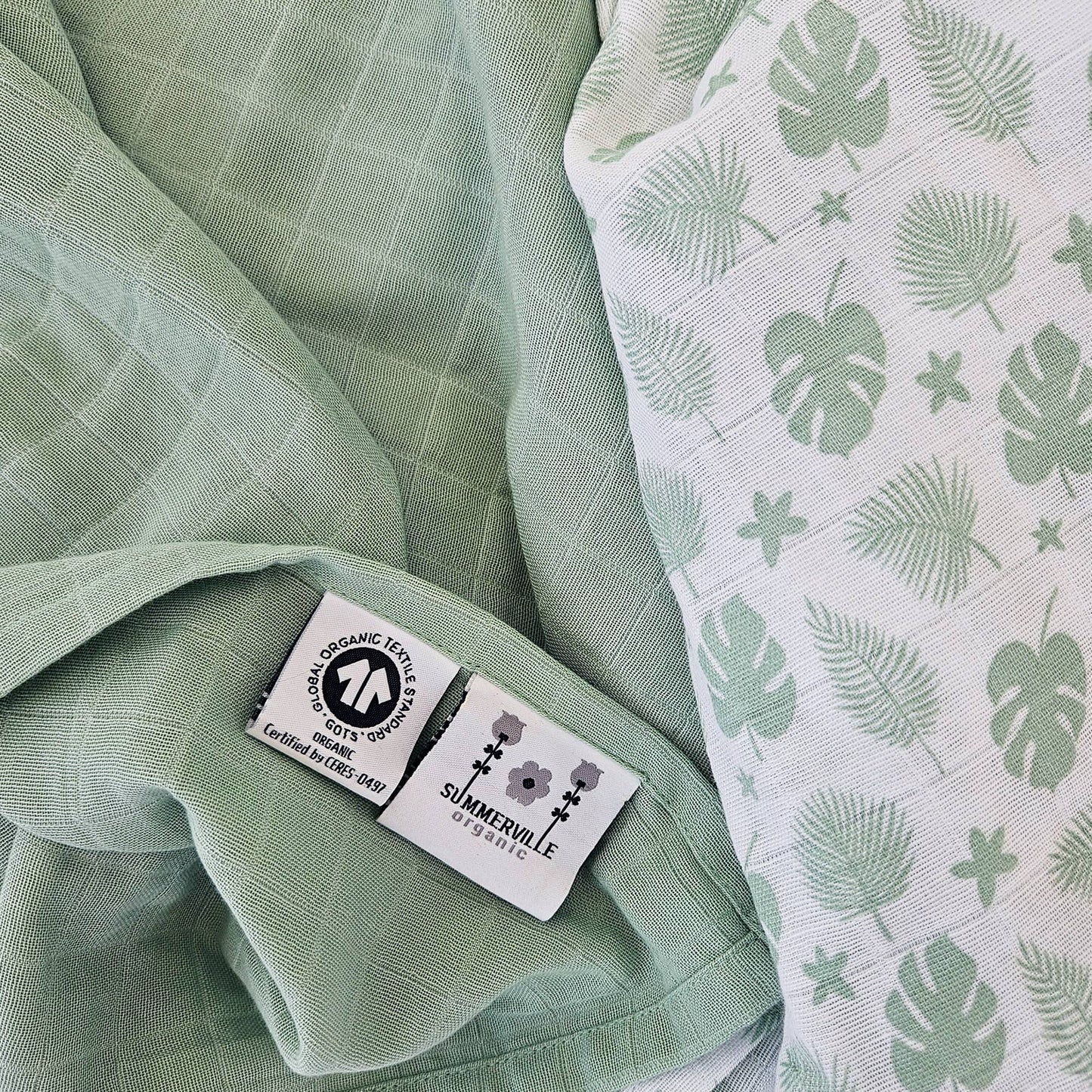 Summerville organic Babyfiltar i muslin 2-pack Tropical Green GOTS