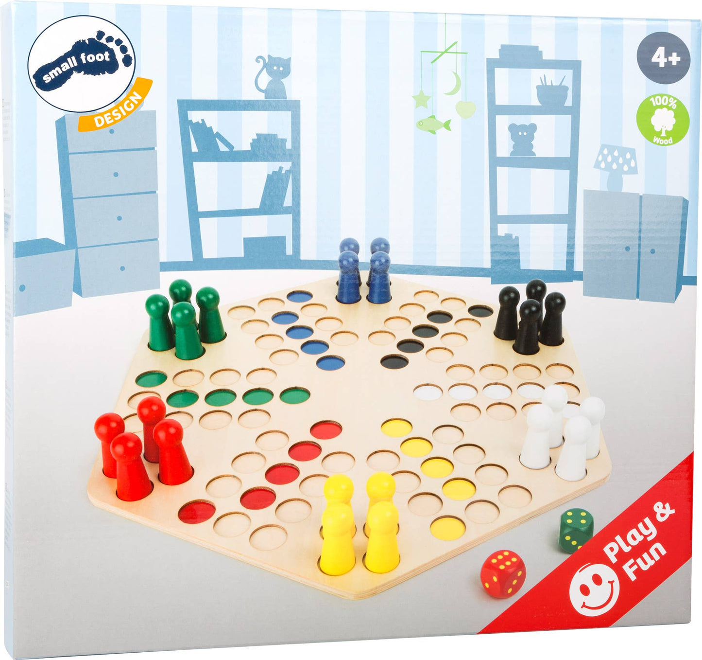 small foot Ludo för 6 spelare | brädspel | trä