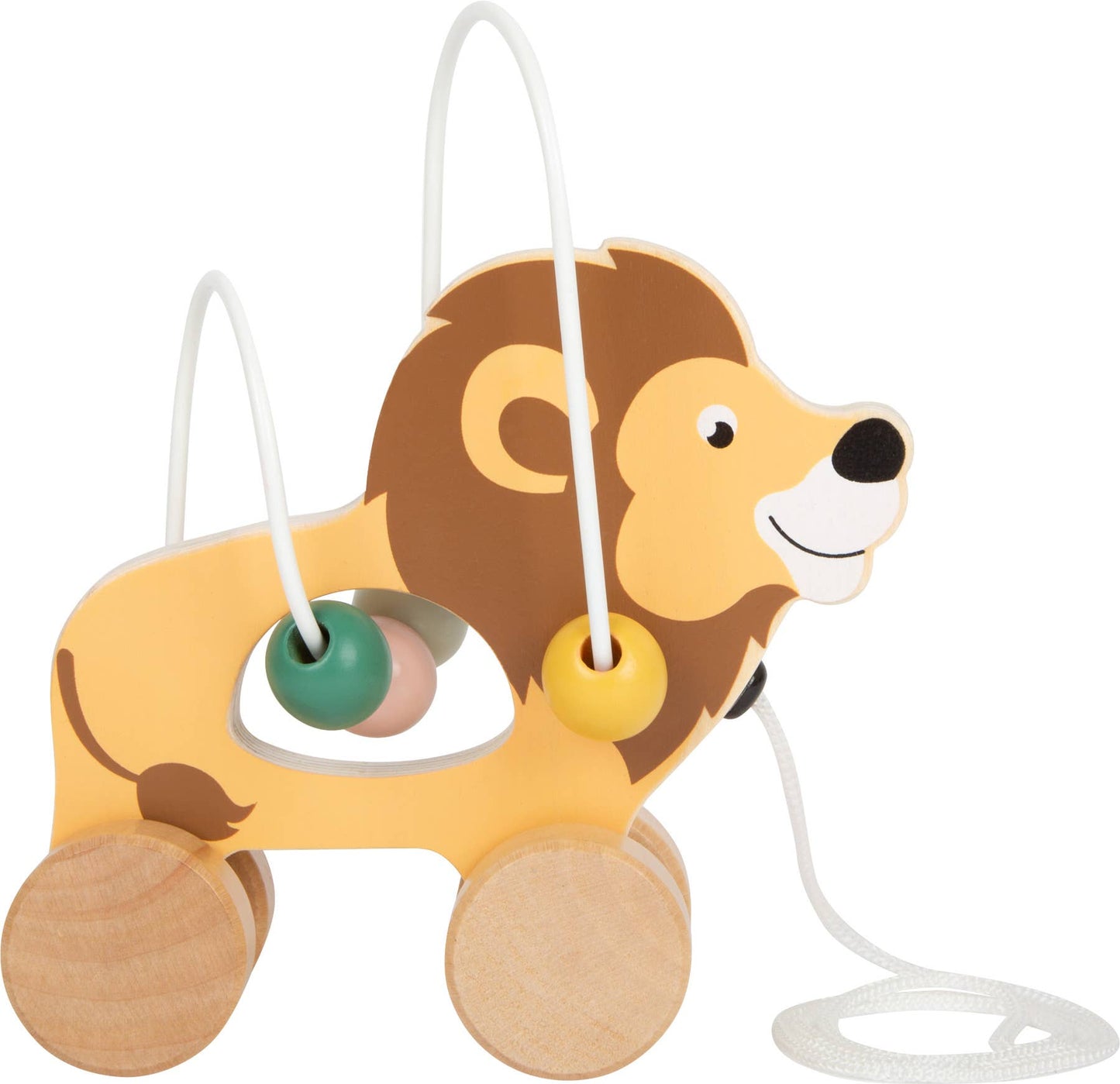 small foot Lion pull leksak med motorik loop ”Safari” | trä