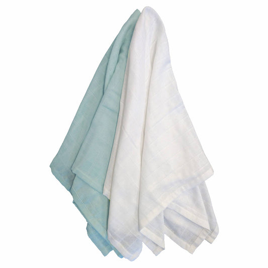 Summerville organic Babyfiltar i muslin 2-pack Isblå + Vit GOTS